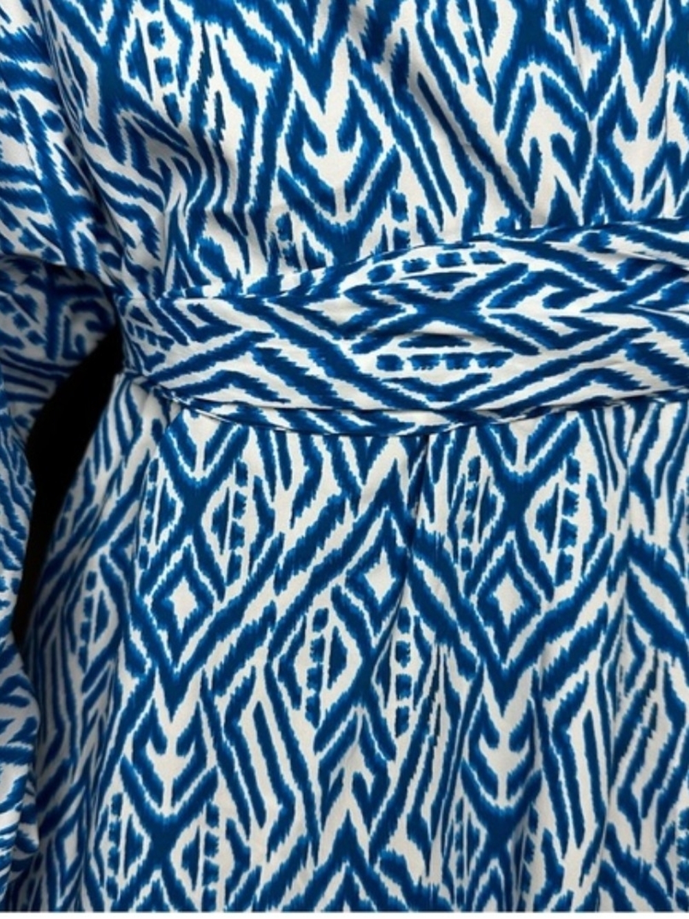 Coolibar Women's Blue Ikat Print Swim Cover-Up Dress - Size Medium - Picture 7 of 13